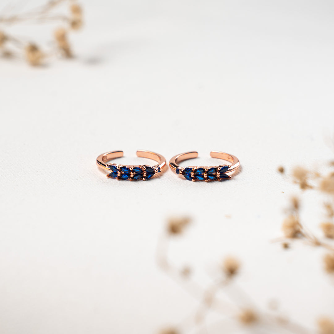 Handcrafted CZ Rose Gold Toe Ring
