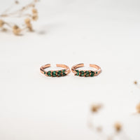 Handcrafted CZ Rose Gold Toe Ring for Festive Wear
