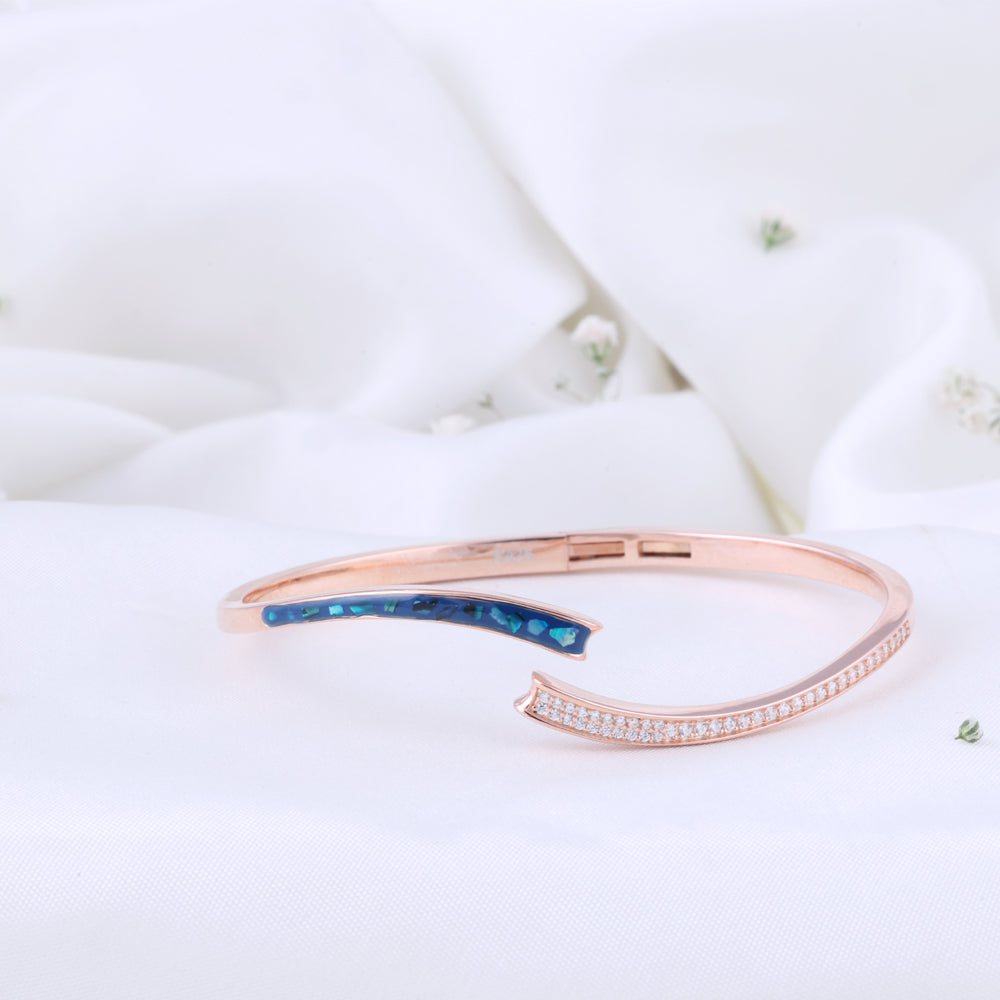 Handcrafted Enamel Rose Gold Kada | Elegant Kada