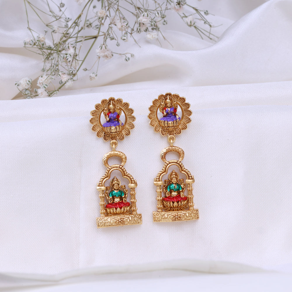 Handcrafted Gold Plated Enamel Jhumkas for Women|Festival Wear