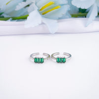 Handcrafted Silver CZ Toe Ring
