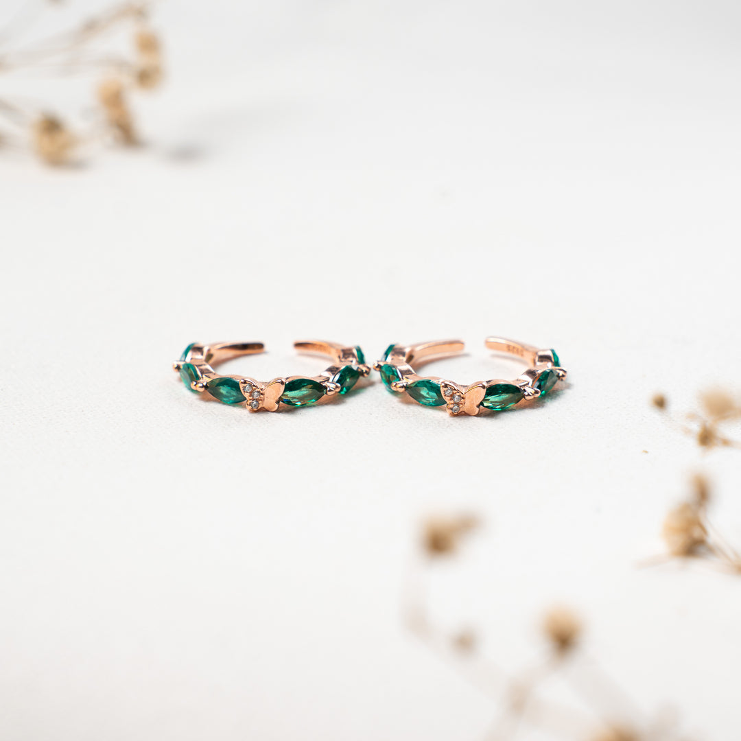 Lightweight CZ Rose Gold Toe Ring for Women
