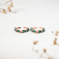 Lightweight CZ Rose Gold Toe Ring for Women
