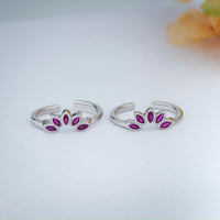 Lightweight CZ Stone Silver Toe Ring for Women/Daily Wear
