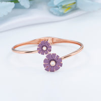 Lightweight Enamel Rose Gold Kada | Chaneira Jewels| Party Wear