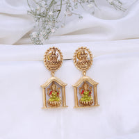 Lightweight Gold Plated Enamel Jhumkas Earrings

