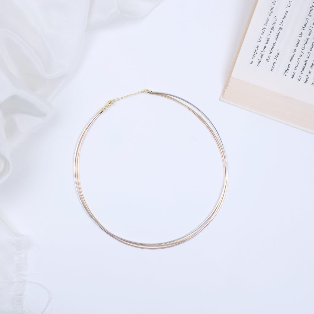 Lightweight Silver 3 Layers 3 Tone Chain | Chaneira Jewels