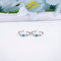 Lightweight Silver CZ Toe Ring