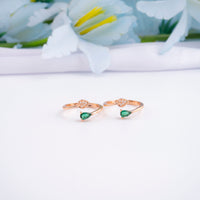 Lightweight Silver Rose Gold CZ Toe Ring
