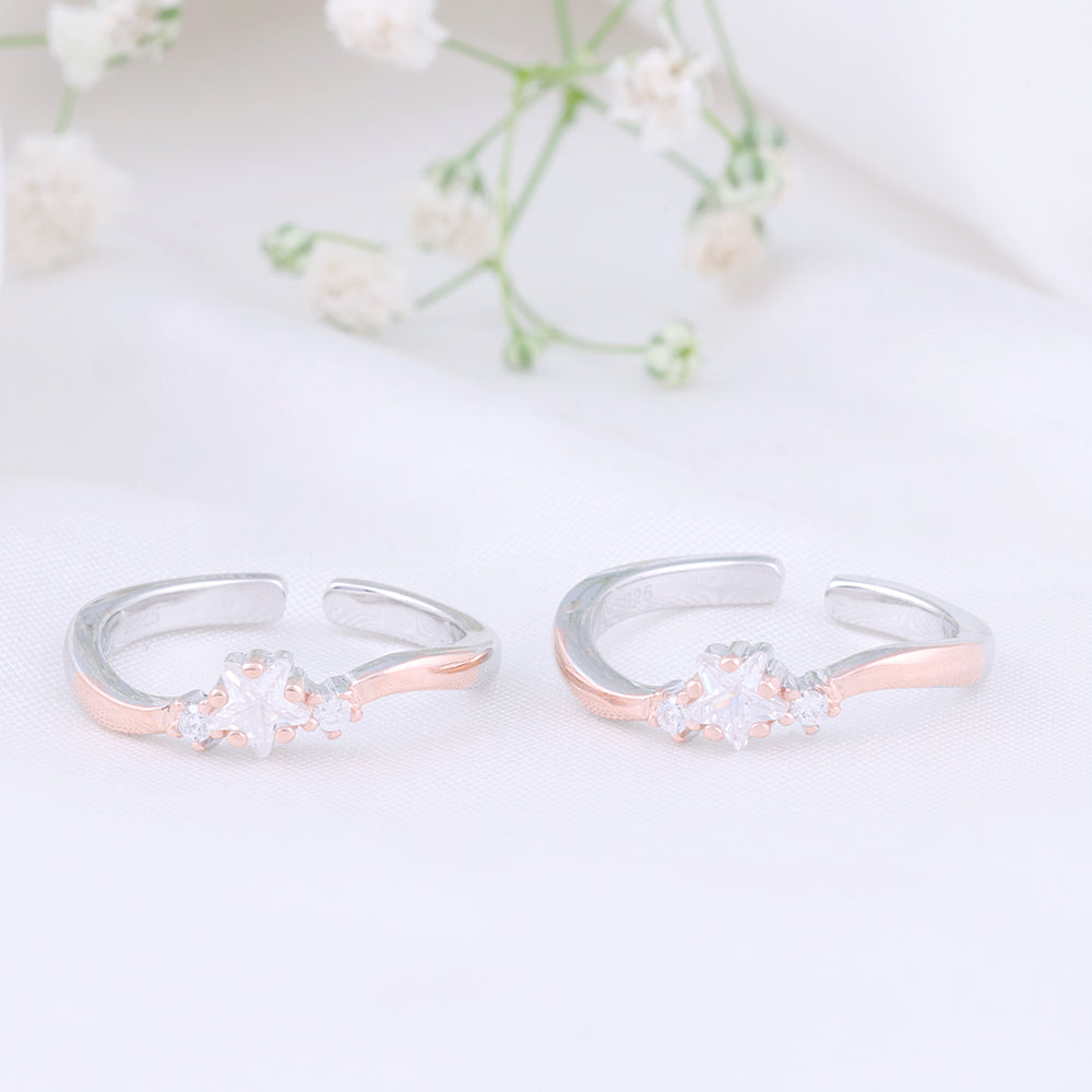 Lightweight Two Tone Toe Ring for Women/Modern
