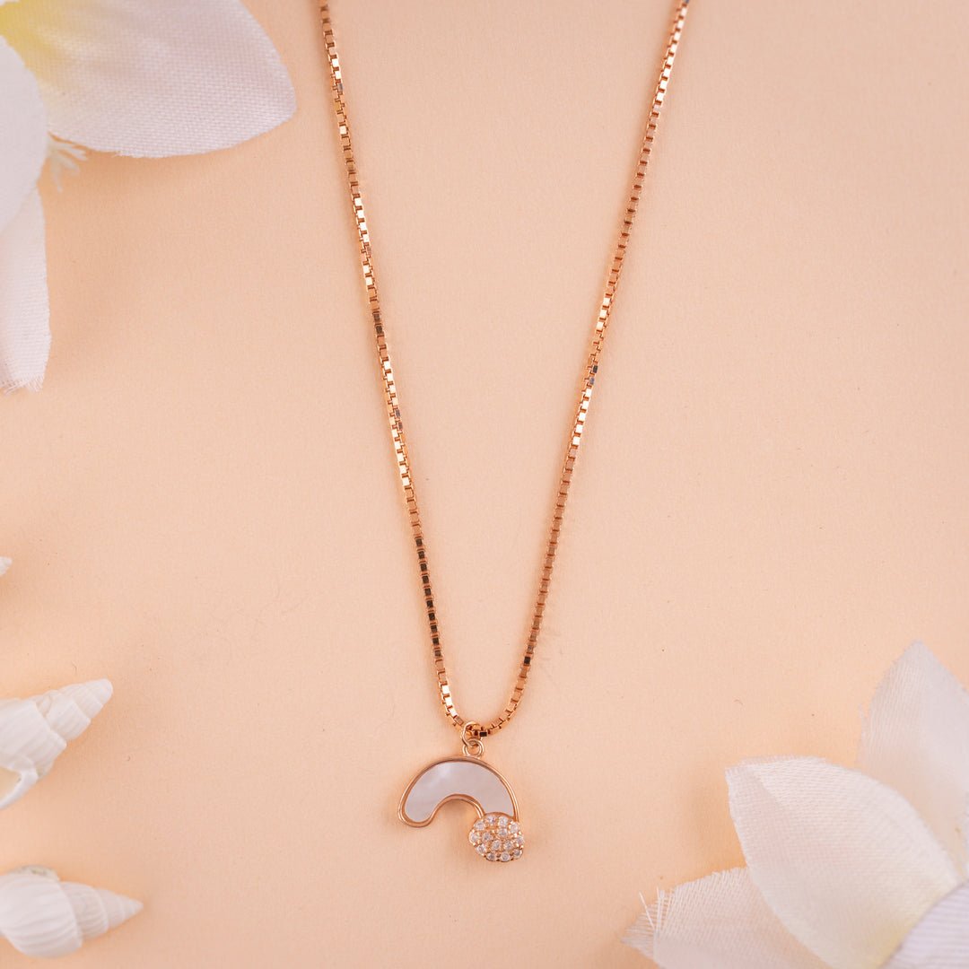 Luxury CZ Rose Gold Chain Pendant Jewellery| Office Wear