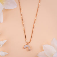 Luxury CZ Rose Gold Chain Pendant Jewellery| Office Wear