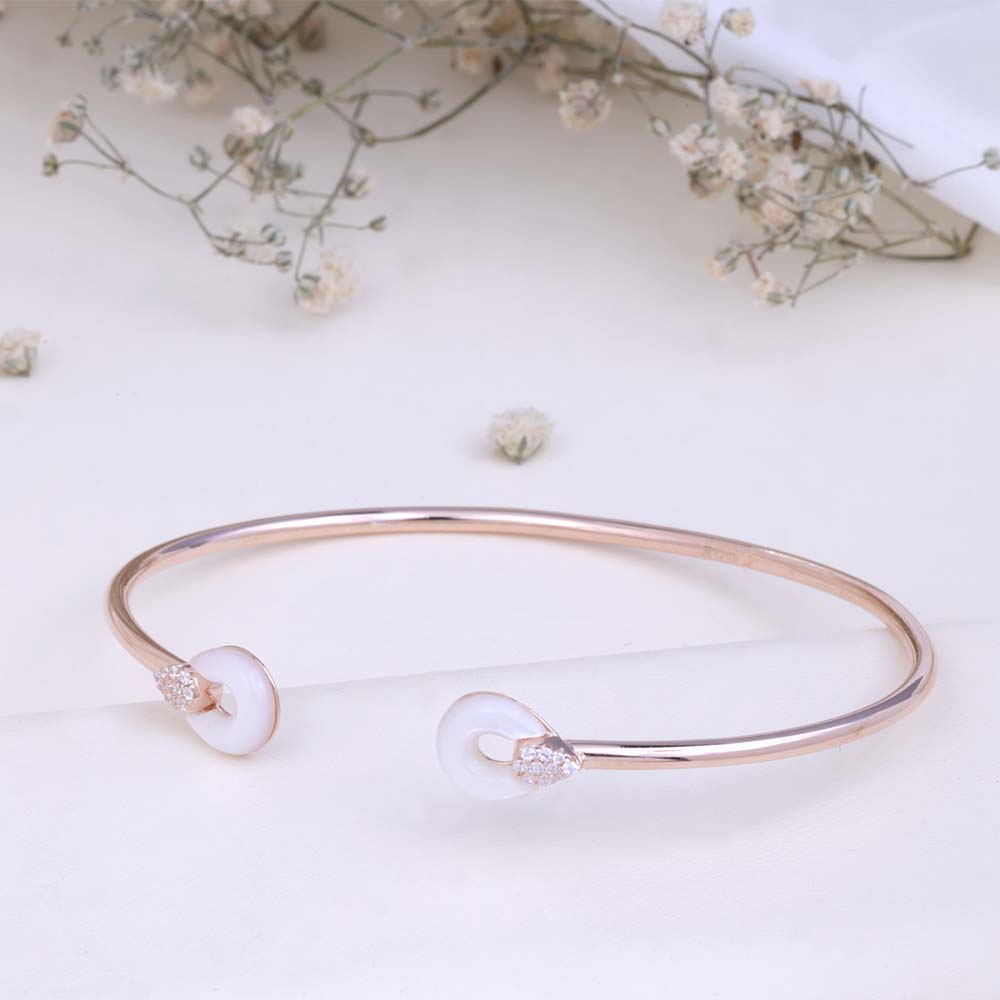 Luxury CZ Rose Gold Kada | Daily Wear Women Jewellery