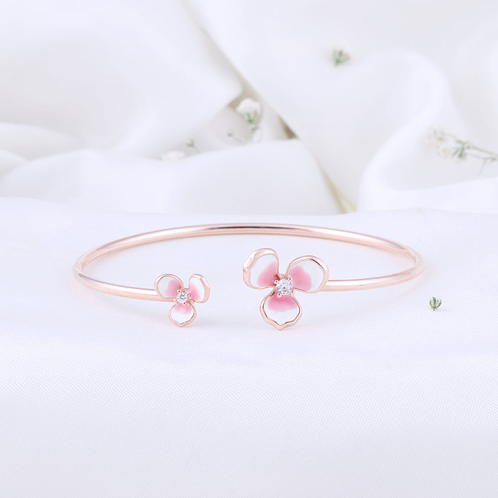 Luxury Enamel Rose Gold Kada | Elegant Kada for Women| Classic