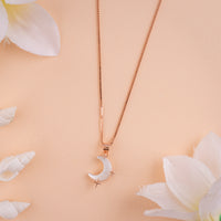 Luxury Pearl Stone Rose Gold Chain Pendant Set Jewellery| Styles