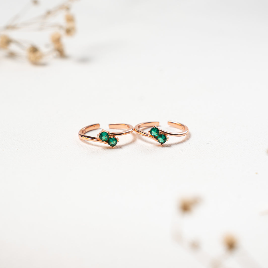 Minimal CZ Rose Gold Toe Ring for Daily Wear
