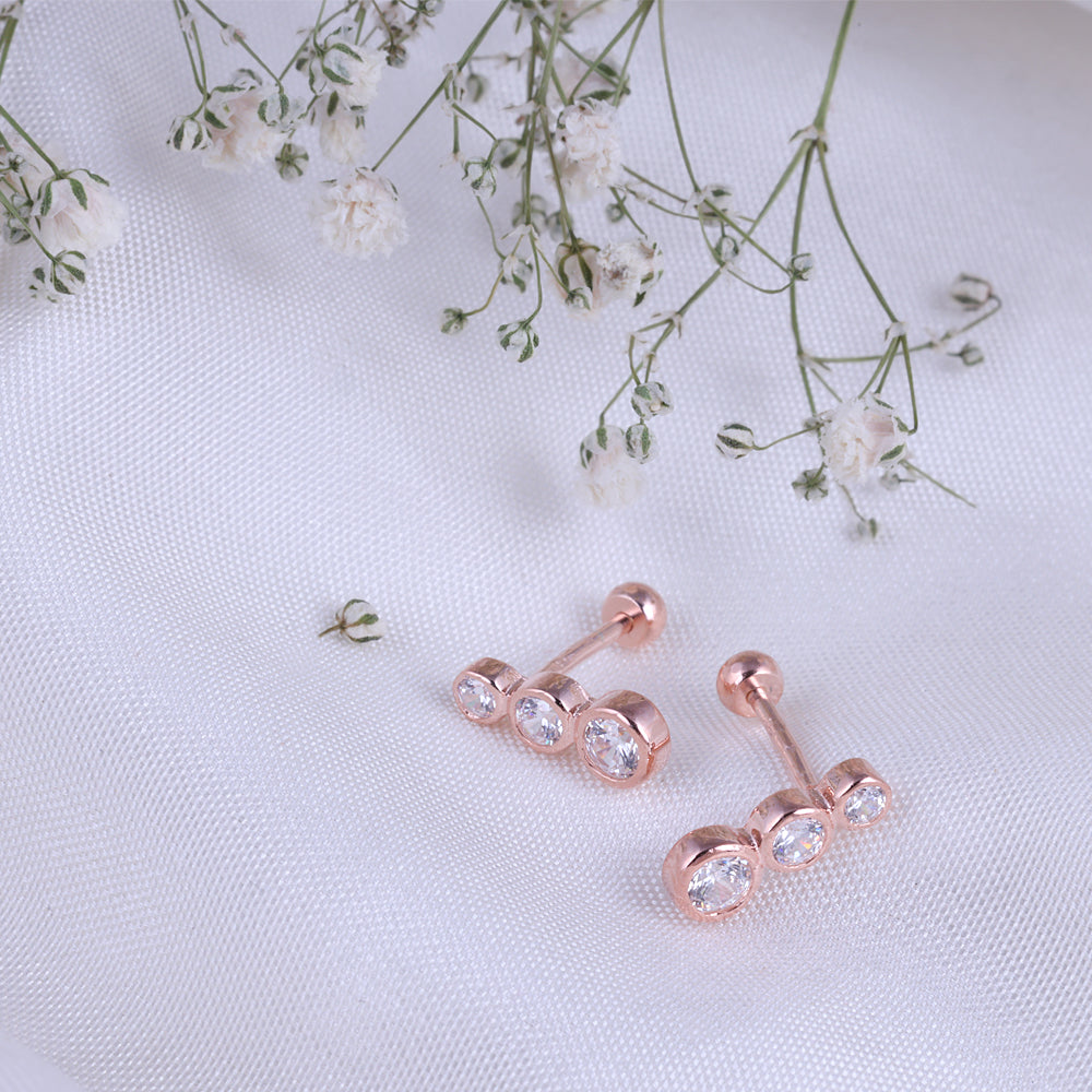 Minimalist Rose Gold Second Stud Gift Jewellery