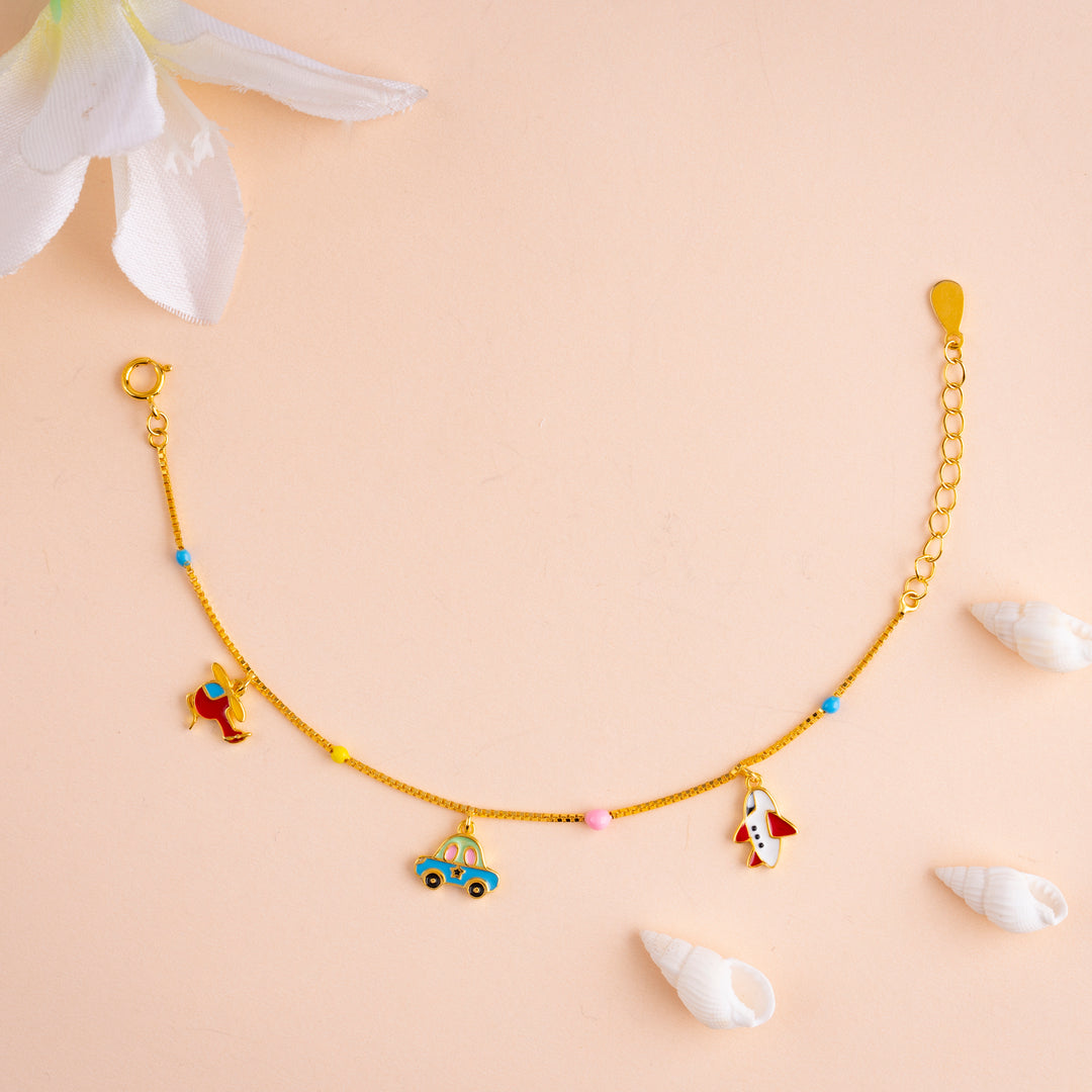 Modern Baby Gold plated  Charms Bracelet
