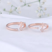 Modern CZ Silver Rose Gold Toe Ring | Chaneira Jewels