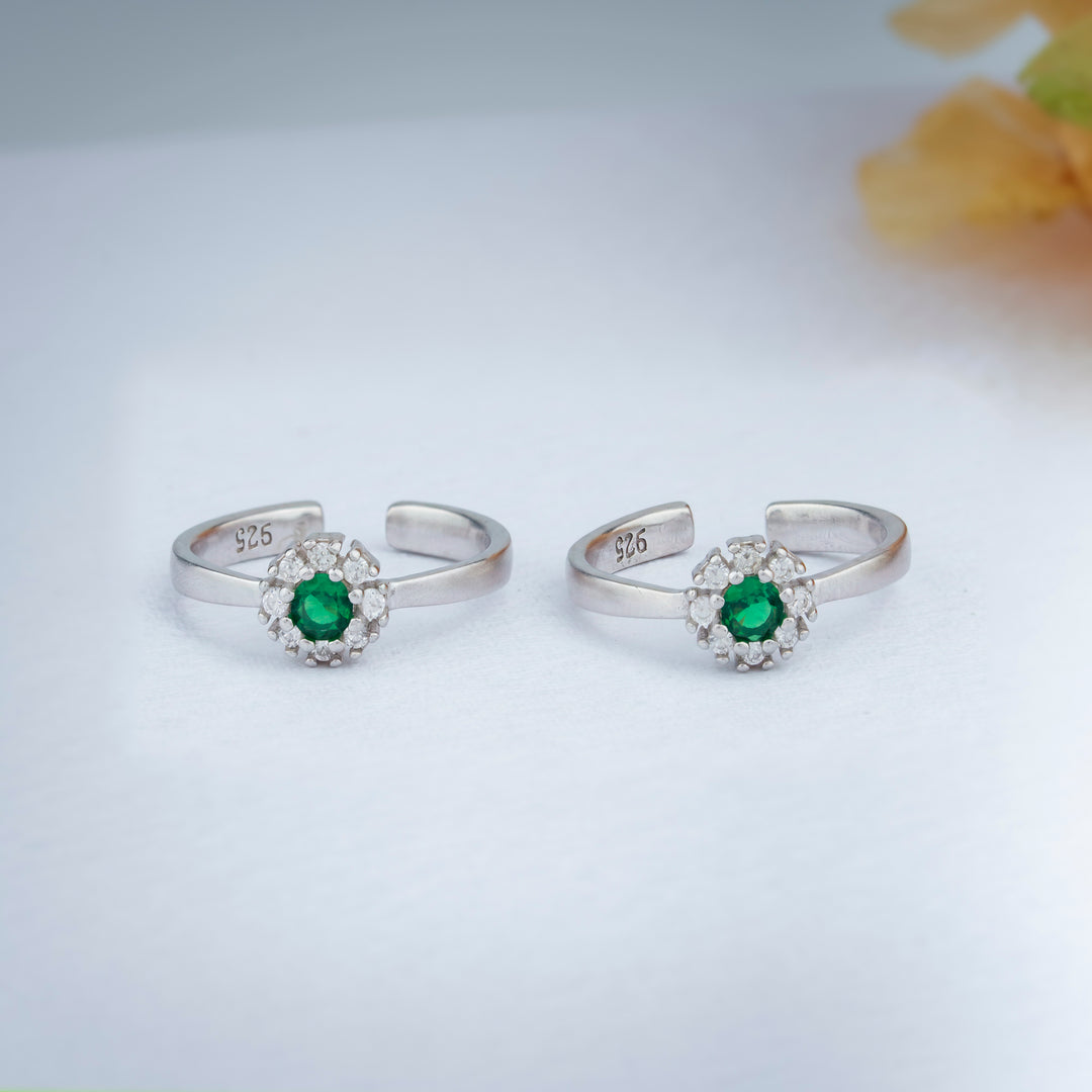 Modern CZ Stone Silver Toe Ring for Women/Minimalist
