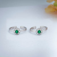 Modern CZ Stone Silver Toe Ring for Women/Minimalist
