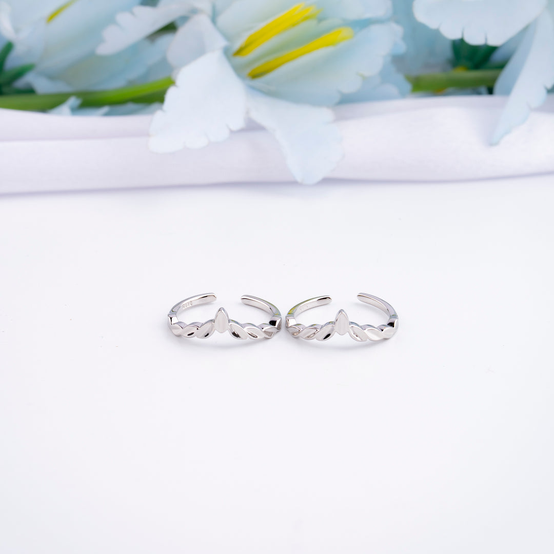 Modern Silver CZ Toe Ring
