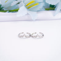 Modern Silver CZ Toe Ring