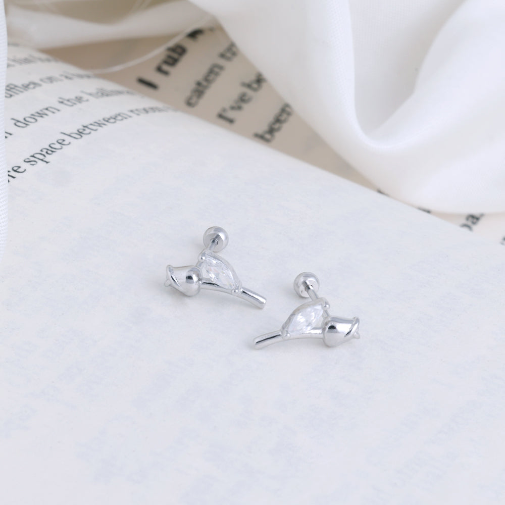 Modern Silver Second Stud Jewellery for Women