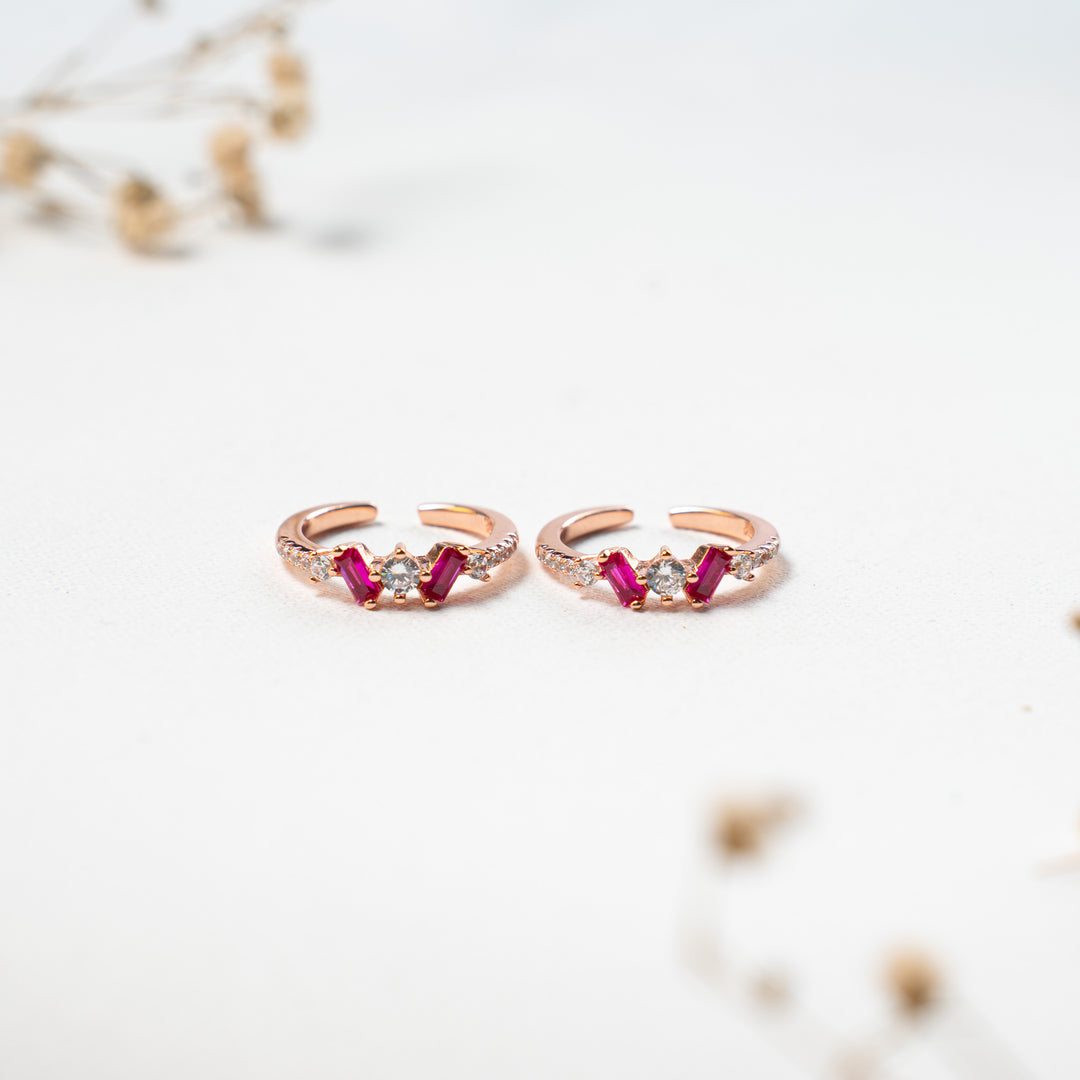Modern Stylish CZ Rose Gold Toe Ring for Women