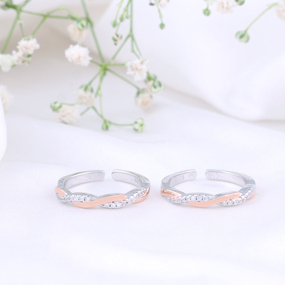 Modern Two Tone Toe Ring for Women/Modern