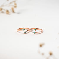 New Design CZ Rose Gold Toe Ring Pair for Women
