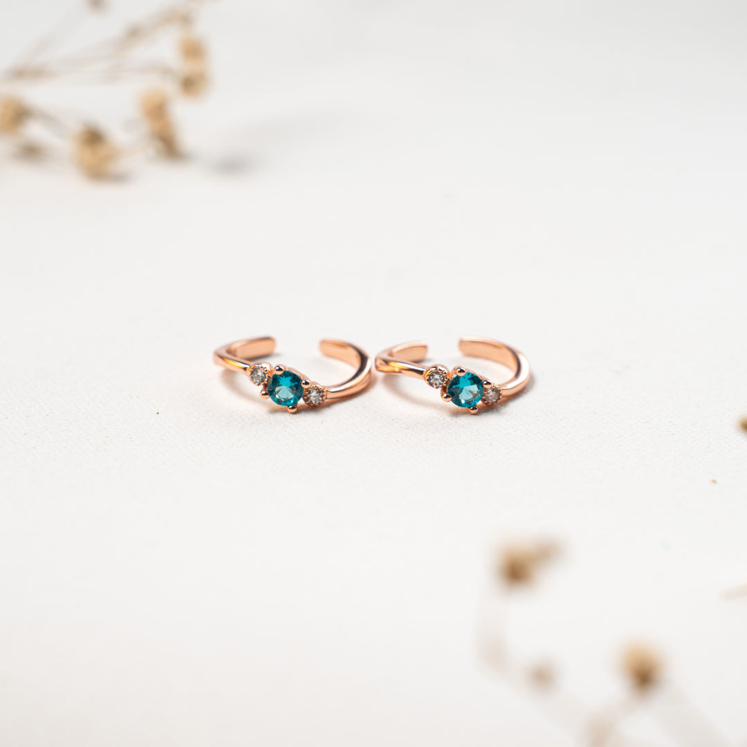 New Design Elegant CZ Rose Gold Toe Ring Design
