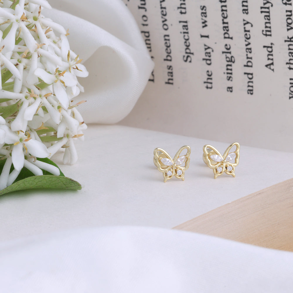 Office Wear Gold Plated Second Stud Earrings Online