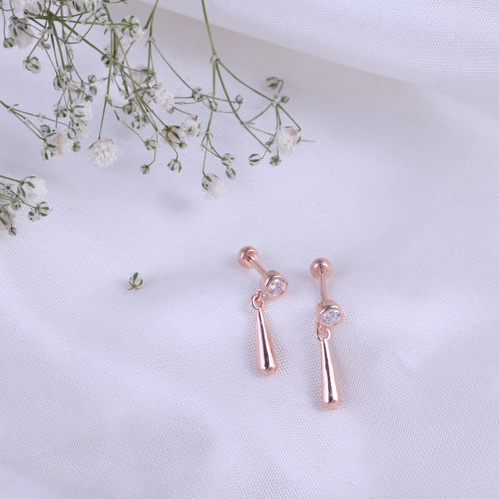 Office Wear Rose Gold Second Stud Earrings Online