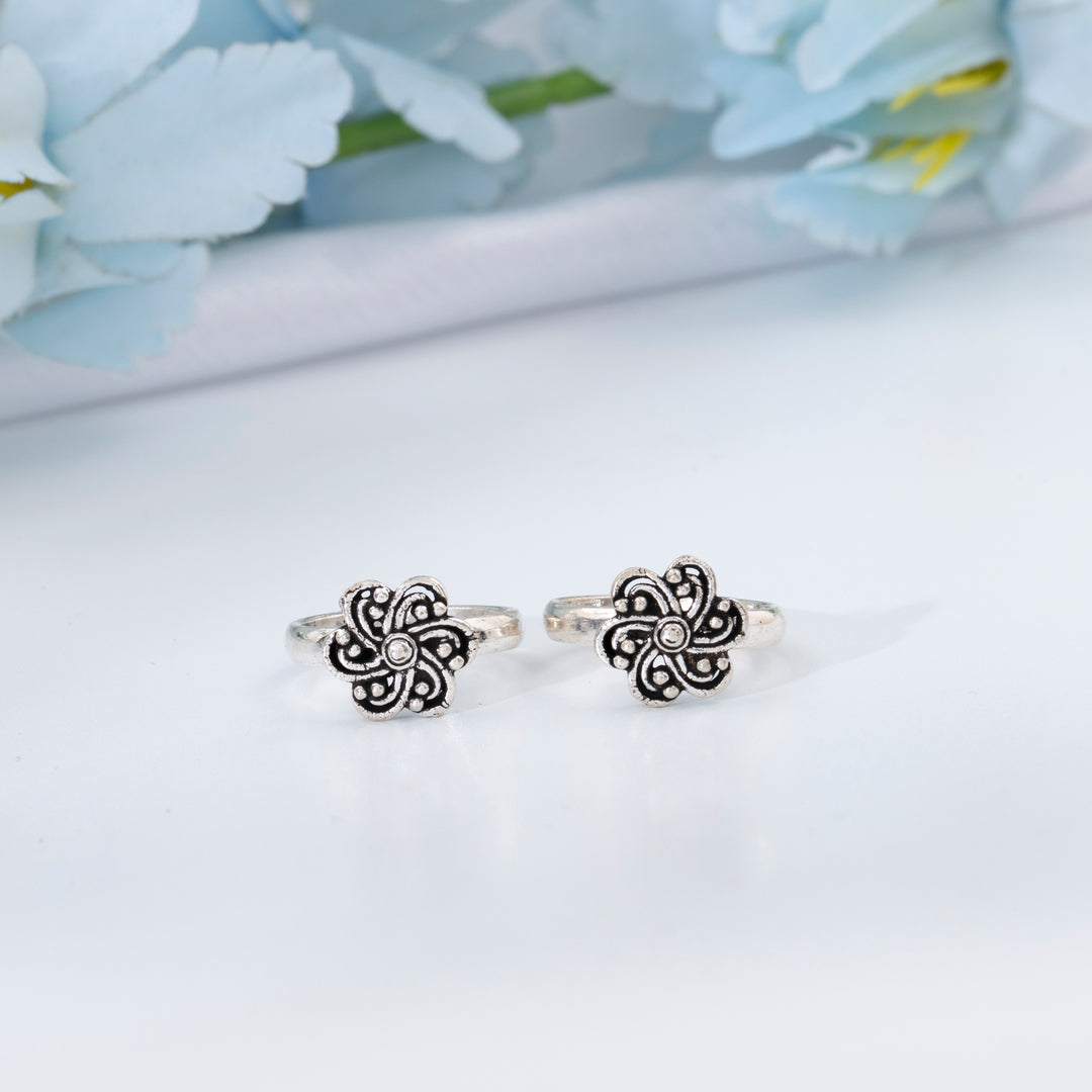 Oxidised Silver Toe Rings for Women/ Traditional