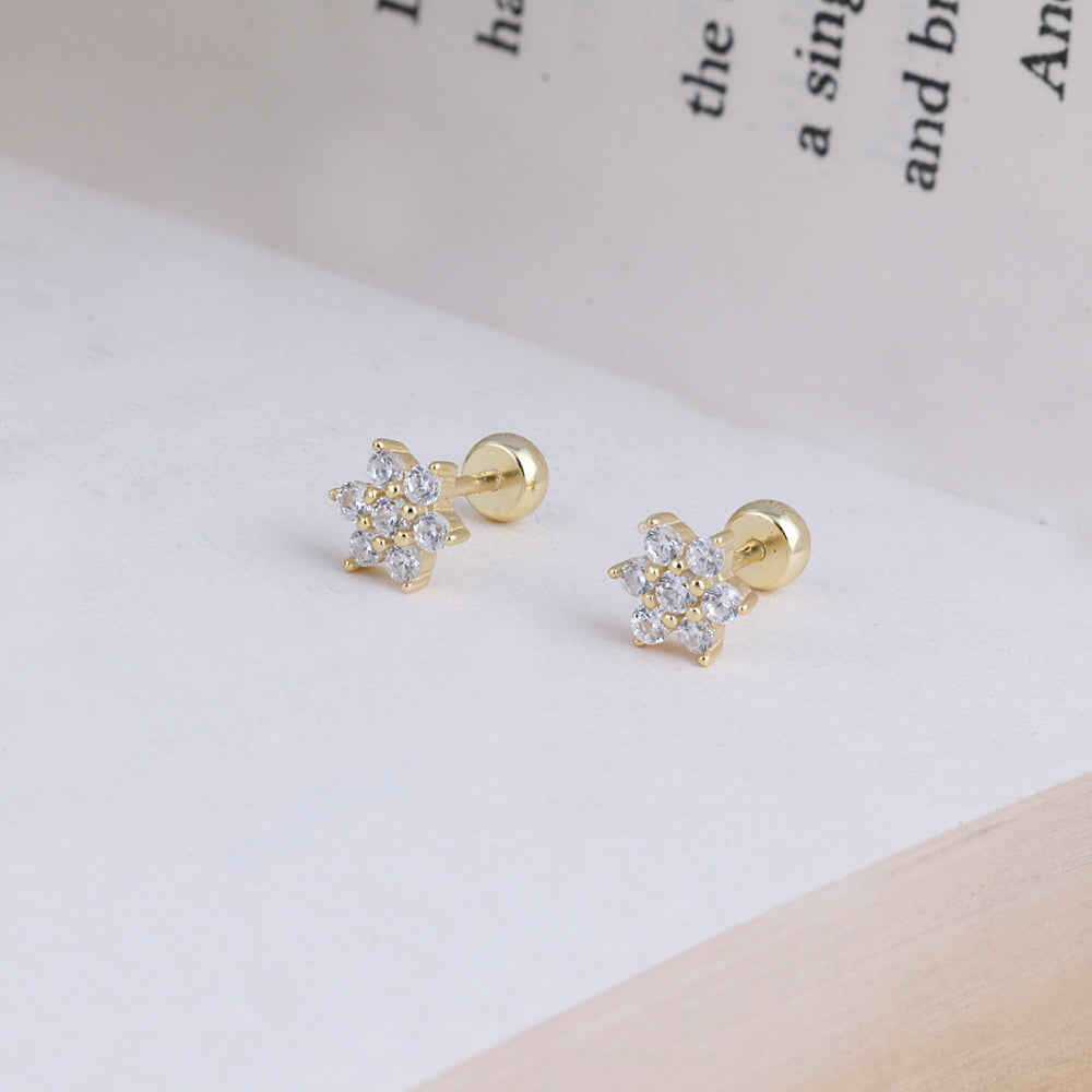 Party Wear 925 Silver Gold Plated Second Stud Earrings