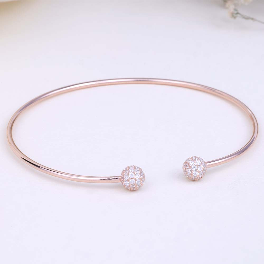 Party Wear CZ Rose Gold Kada for Women