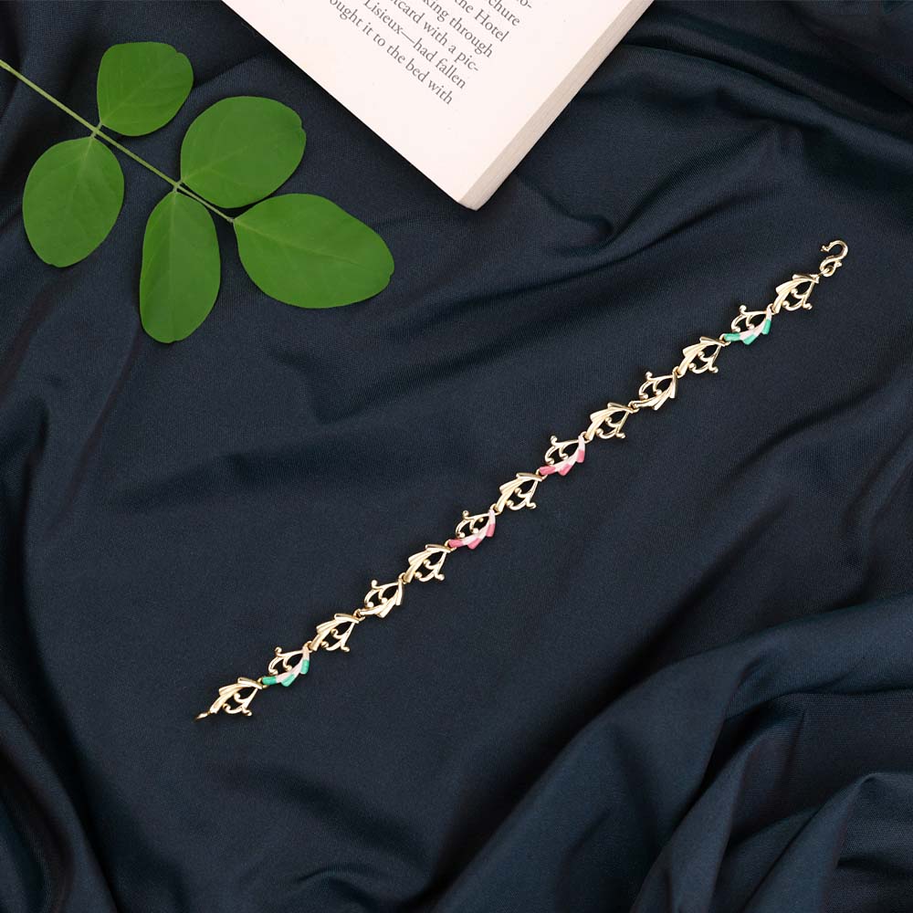 Party Wear Gold Plated Enamel Bracelet Design
