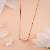 Pearl Rose Gold Chain Pendant Set Online| Daily Wear