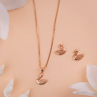Plain Italian Rose Gold Chain Pendant Set| Daily Wear