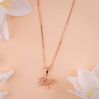 Plain Italian Rose Gold Chain Pendant Set in Rose Gold Finish| Daily Wear