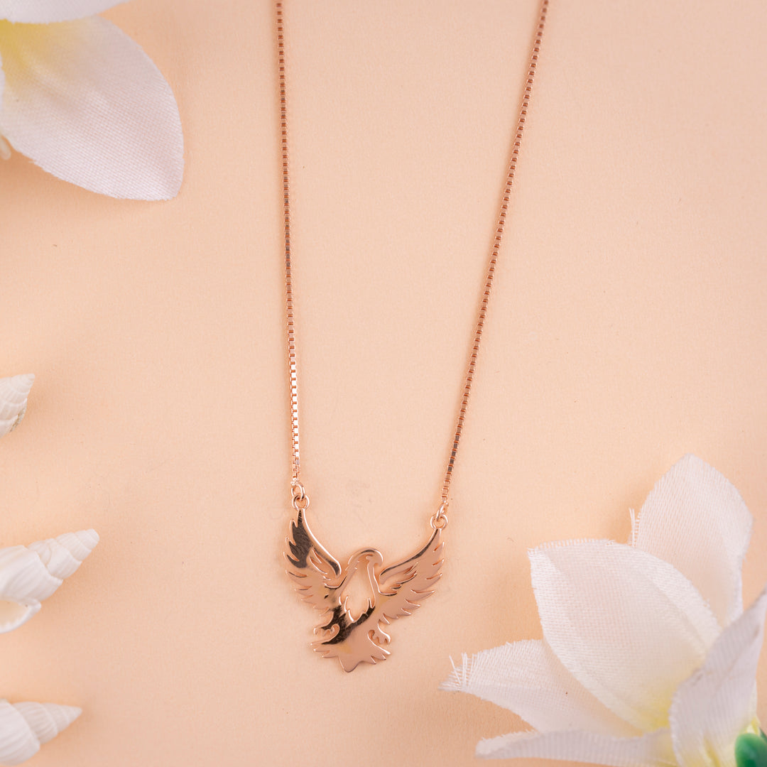 Plain Rose Gold Chain Pendant Set | Chaneira Jewels| Daily wear