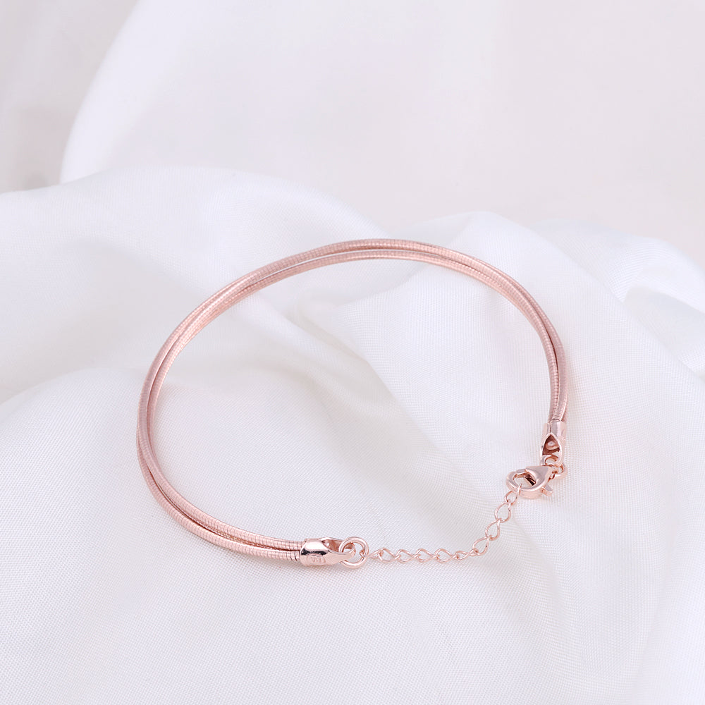 Plain Rose Gold Three Layer Kada for Daily and Festive Wear