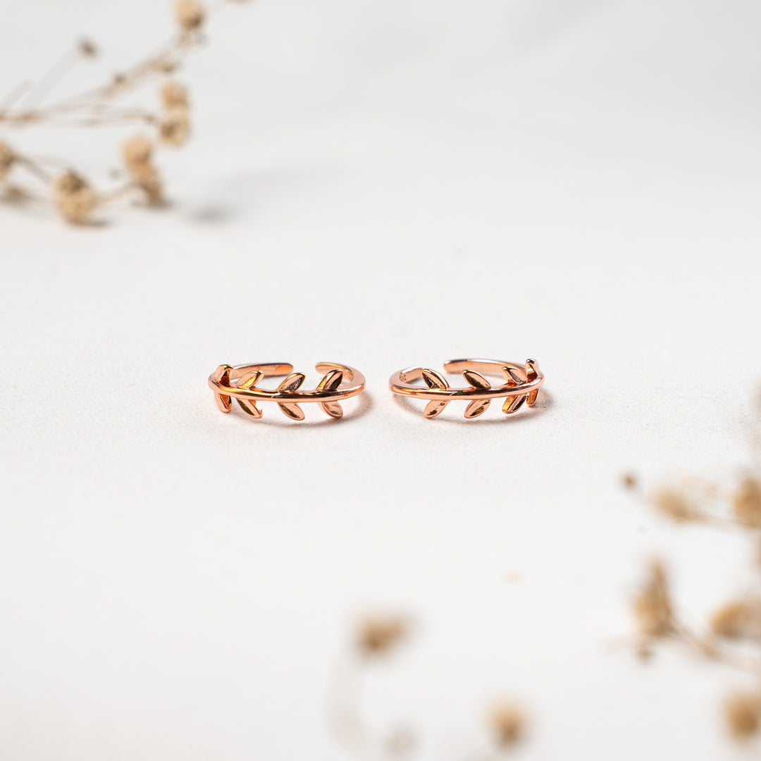 Plain Rose Gold Toe Ring for Women
