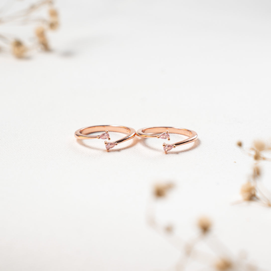 Premium CZ Rose Gold Toe Ring | Chaneira Jewels
