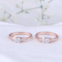 Premium CZ Silver Rose Gold Toe Ring | Chaneira Jewels