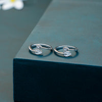 Premium CZ Stone Silver Toe Ring for Women
