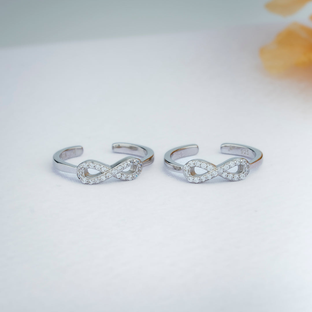 Premium CZ Stone Silver Toe Ring for Women/Office Wear

