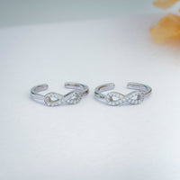 Premium CZ Stone Silver Toe Ring for Women/Office Wear
