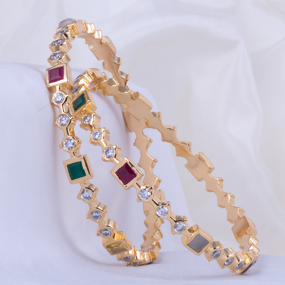 Premium Gold Plated Diamond Setting Bangle for Women
